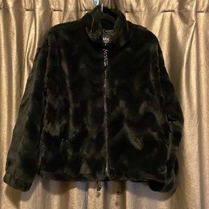 Zara SZ M Black Faux Fur Jacket